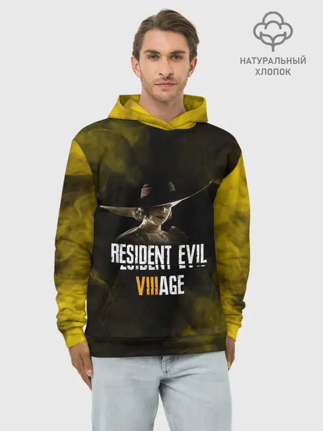 Худи мужской базовый хлопок с принтом «Lady Dimitrescu — RESIDENT EVIL VILLAGE»