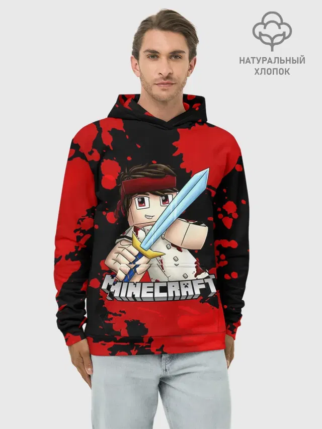 Стив с мечом Minecraft