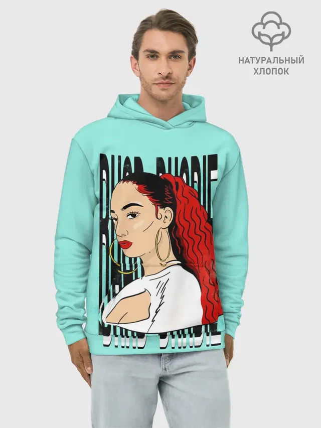 Худи мужской базовый хлопок с принтом «Bhad Bhabie — Bad Bhabi»