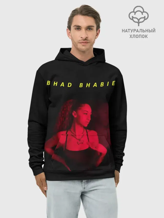 Худи мужской базовый хлопок с принтом «Bhad Bhabie — Bad Fabi»
