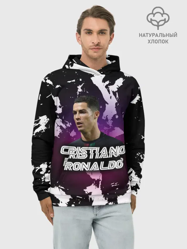 Худи мужской базовый хлопок с принтом «Криштиану Роналду — Cristiano Ronaldo»