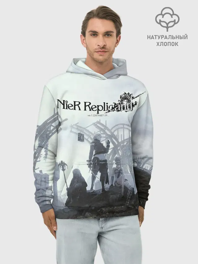 Худи мужской базовый хлопок с принтом «Nier — NieR Replicant»