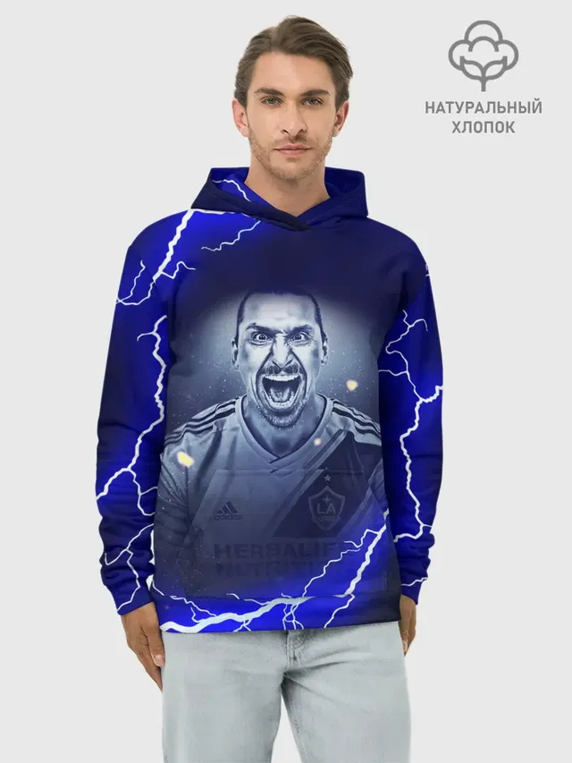 Худи мужской базовый хлопок с принтом «Златан Ибрагимович ZLATAN»