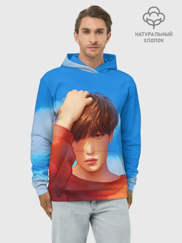 Худи мужской базовый хлопок с принтом «BTS — Park Jimin Art»