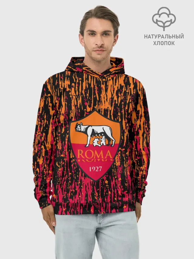 Худи мужской базовый хлопок с принтом «Roma»
