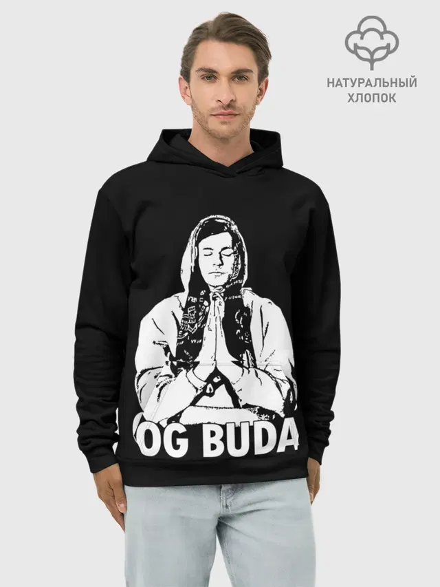 Худи мужской базовый хлопок с принтом «OG Buda»