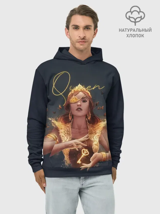 Худи мужской базовый хлопок с принтом «Queen»