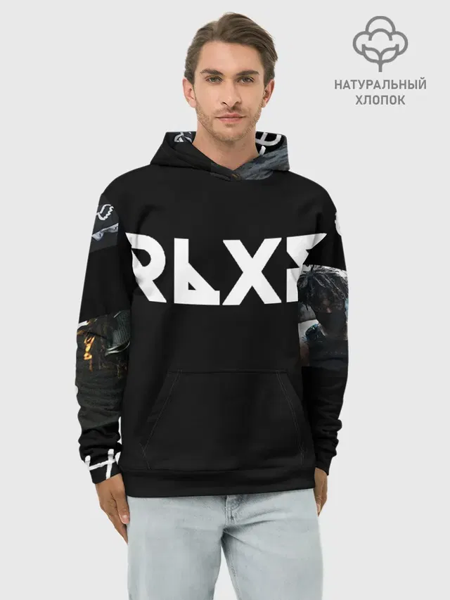Худи мужской базовый хлопок с принтом «Scarlxrd»