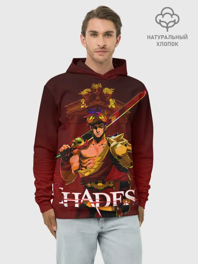 Худи мужской базовый хлопок с принтом «Zagreus Hades»