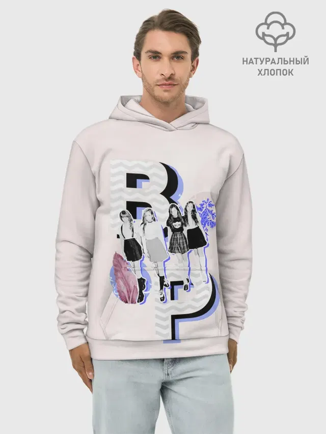 Худи мужской базовый хлопок с принтом «BlackPink — BP Style»