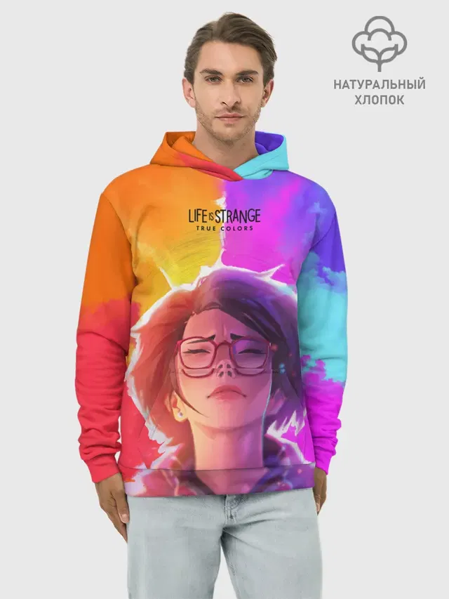 Худи мужской базовый хлопок с принтом «Life Is StrangeTrue Colors»