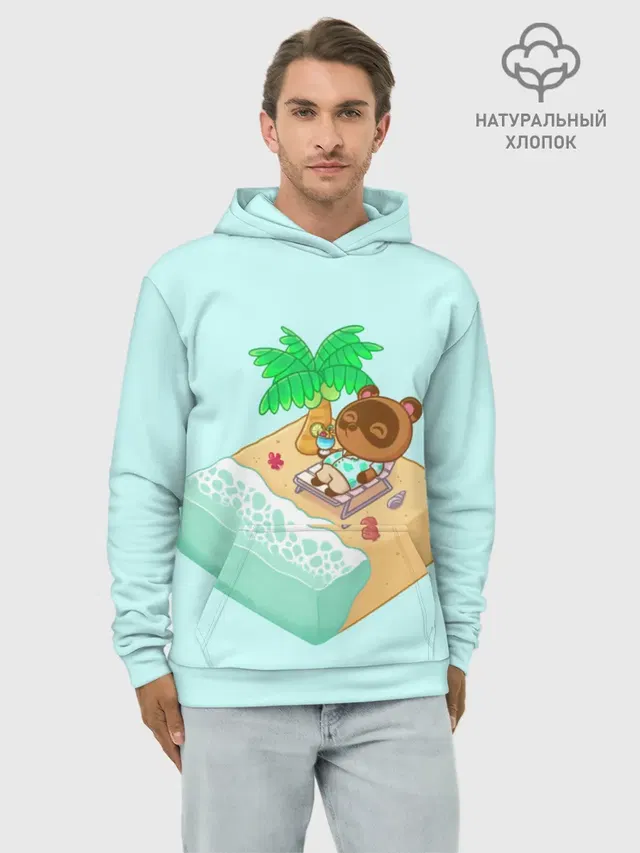 Худи мужской базовый хлопок с принтом «Beach Crossing»