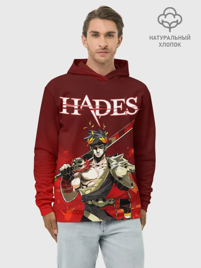 Худи мужской базовый хлопок с принтом «Hades Zagrei»