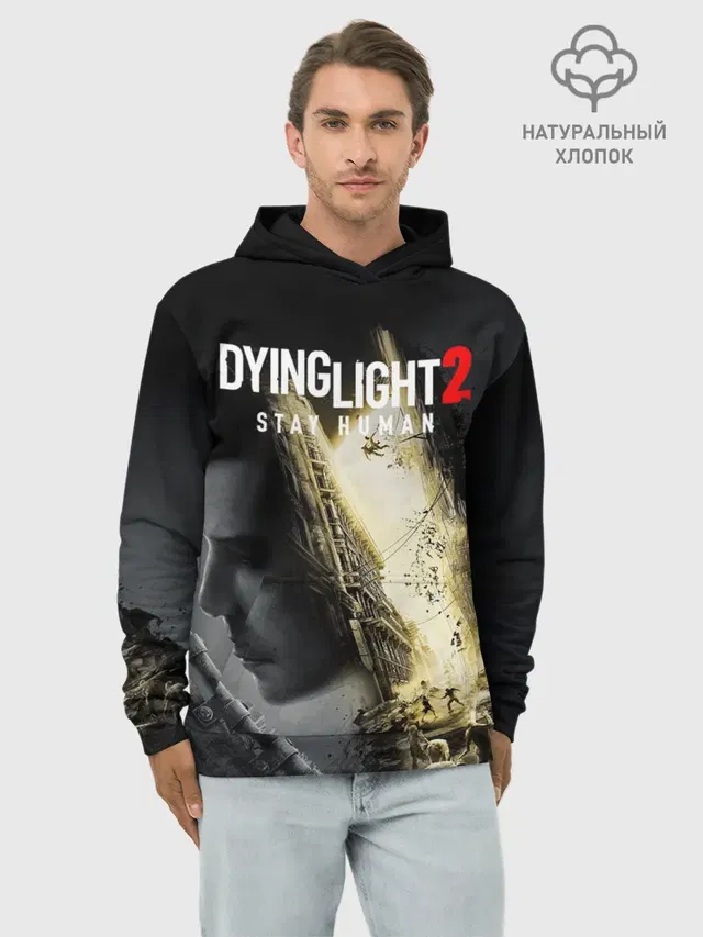Худи мужской базовый хлопок с принтом «Dying Light — Dying Light 2 Deluxe»