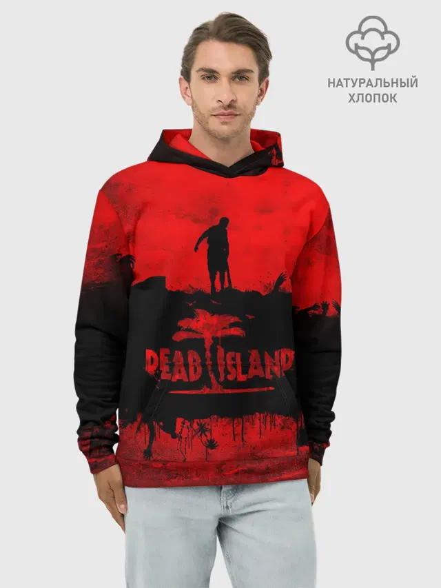 Худи мужской базовый хлопок с принтом «Dead island — Island of blood»