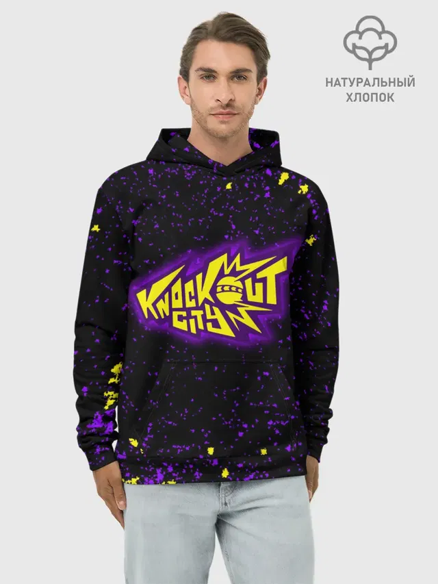 Худи мужской базовый хлопок с принтом «The knockout city — Knockout City, logo»