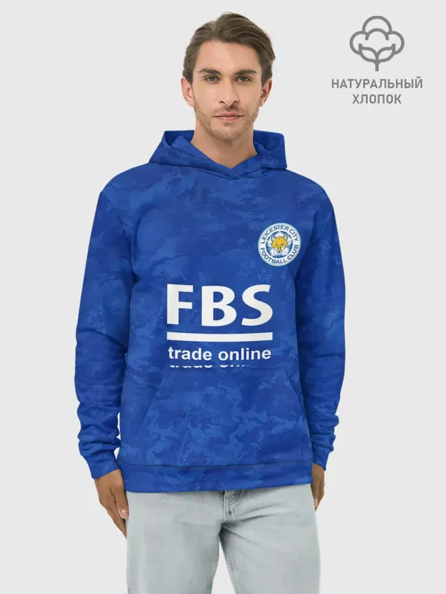 Худи мужской базовый хлопок с принтом «Leicester City — Варди Лестер форма 2021/2022»