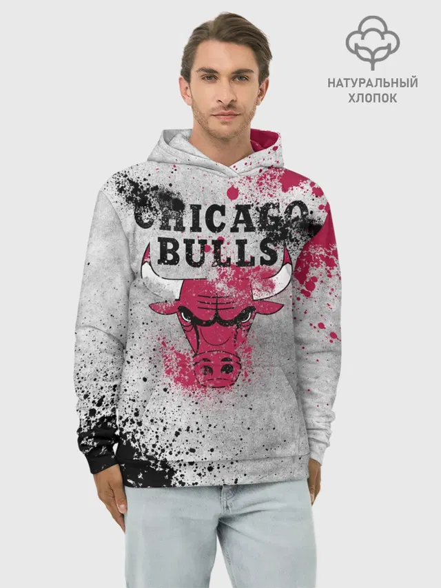 Худи мужской базовый хлопок с принтом «НБА — CHICAGO BULLS [8]»