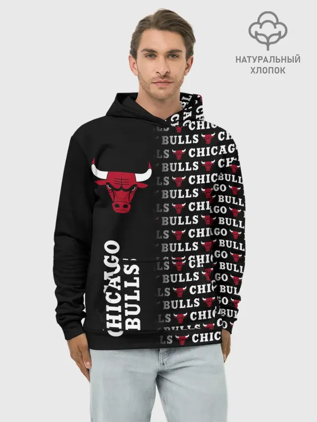 Худи мужской базовый хлопок с принтом «НБА — CHICAGO BULLS [7]»