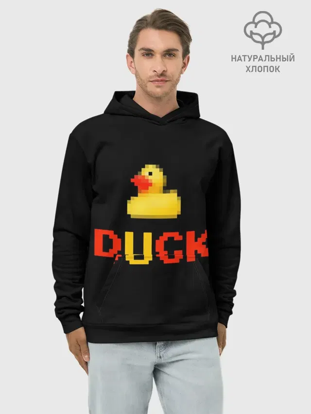 Худи мужской базовый хлопок с принтом «Нецензурные — DUCK»