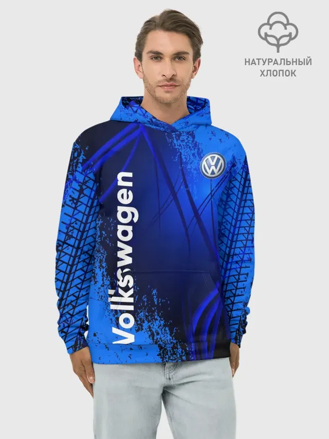 Худи мужской базовый хлопок с принтом «Volkswagen»
