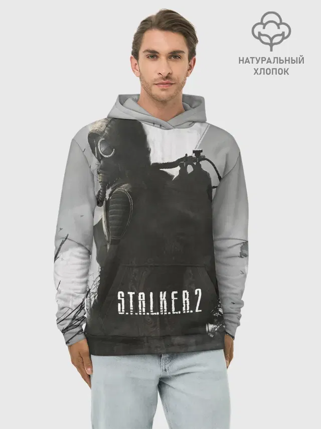 Худи мужской базовый хлопок с принтом «Stalker — STALKER 2»