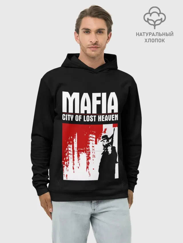 Худи мужской базовый хлопок с принтом «Mafia — City of lost haven»
