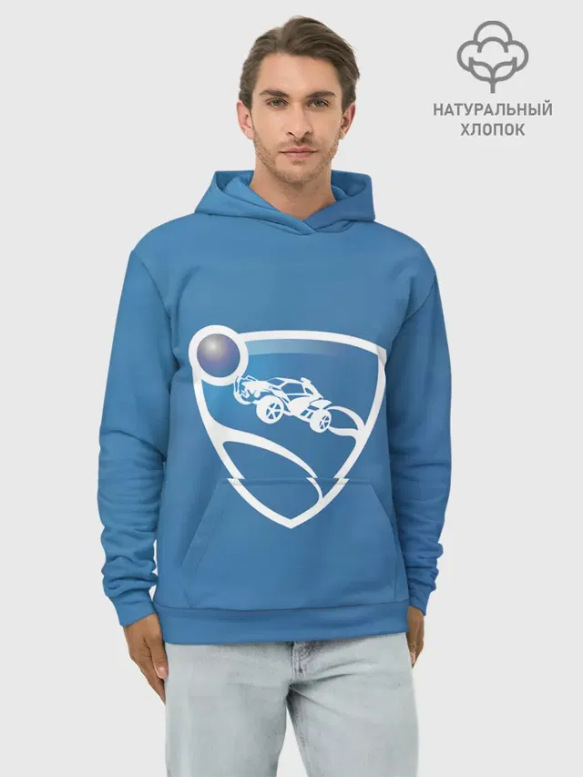 Худи мужской базовый хлопок с принтом «Rocket League — Rocket League Fan»