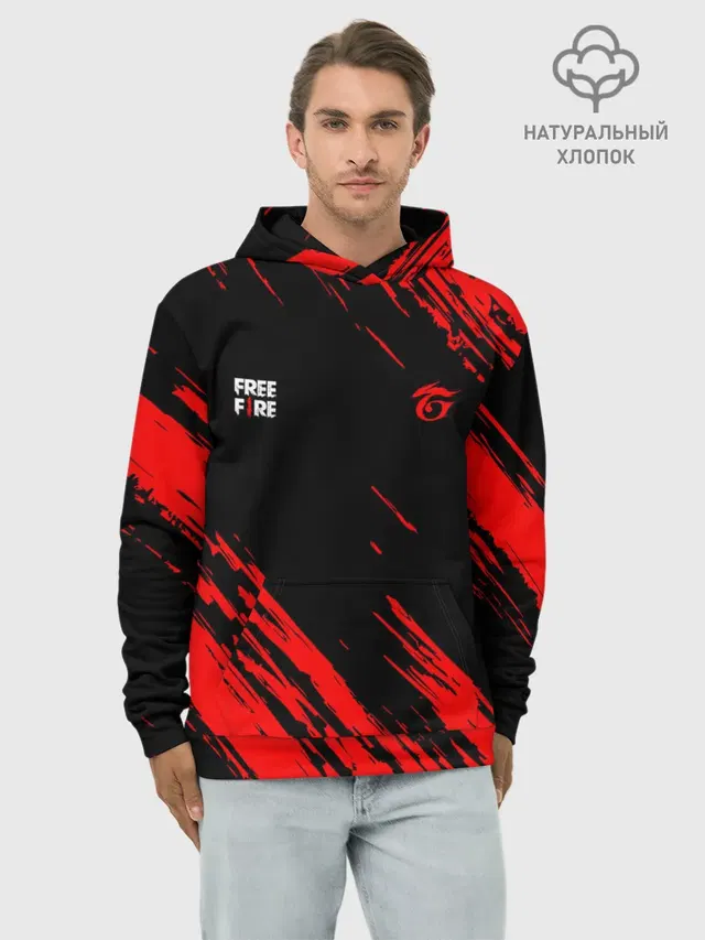 Худи мужской базовый хлопок с принтом «FF Garena»
