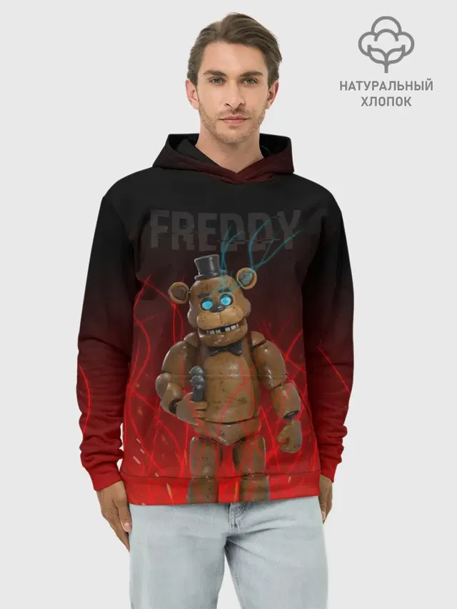 Худи мужской базовый хлопок с принтом «Five Nights At Freddy\s — FNAF FREDDY»