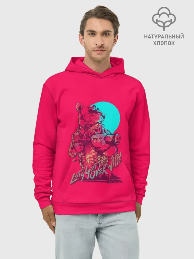 Худи мужской базовый хлопок с принтом «Hotline Miami — Рихтер»