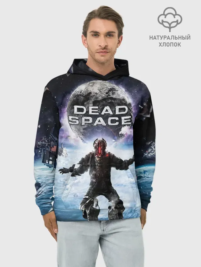 Худи мужской базовый хлопок с принтом «Dead Space — Айзек в мертвом космосе»