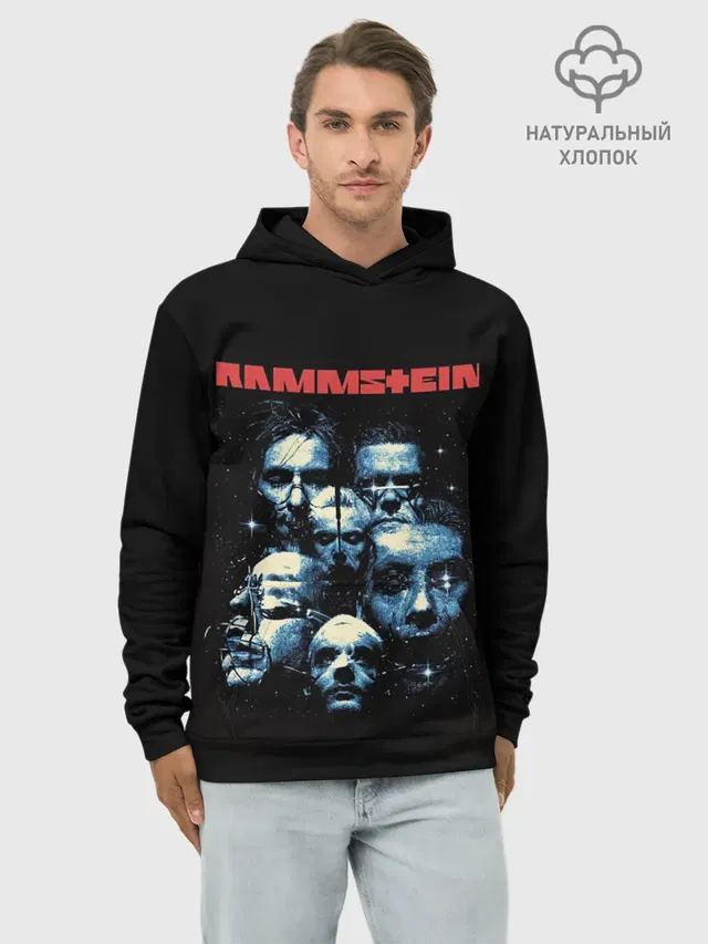 Худи мужской базовый хлопок с принтом «Rammstein — Rammstine band»