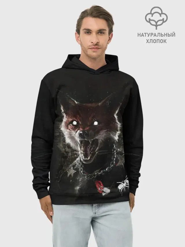 Худи мужской базовый хлопок с принтом «Prodigy — Prodigy Fox»