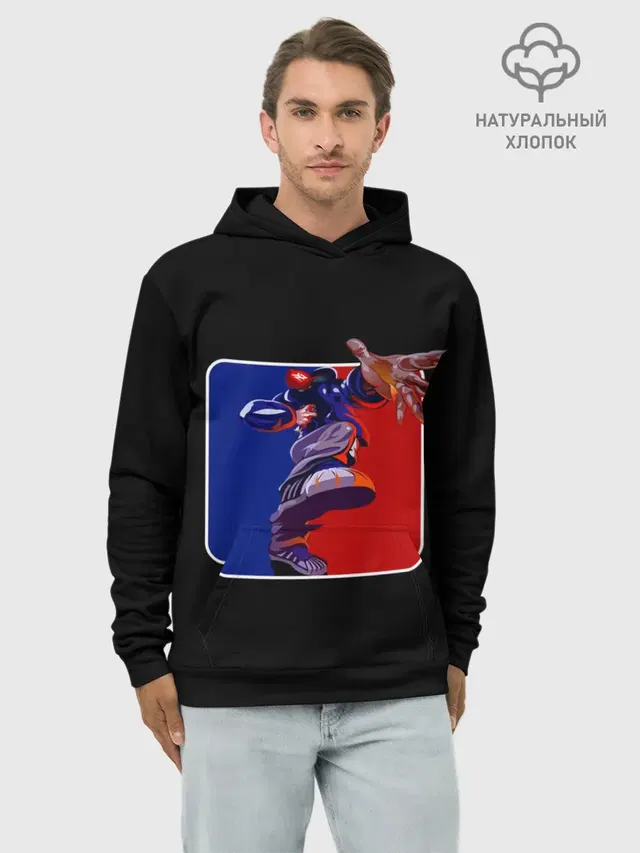 Худи мужской базовый хлопок с принтом «Logo LB»