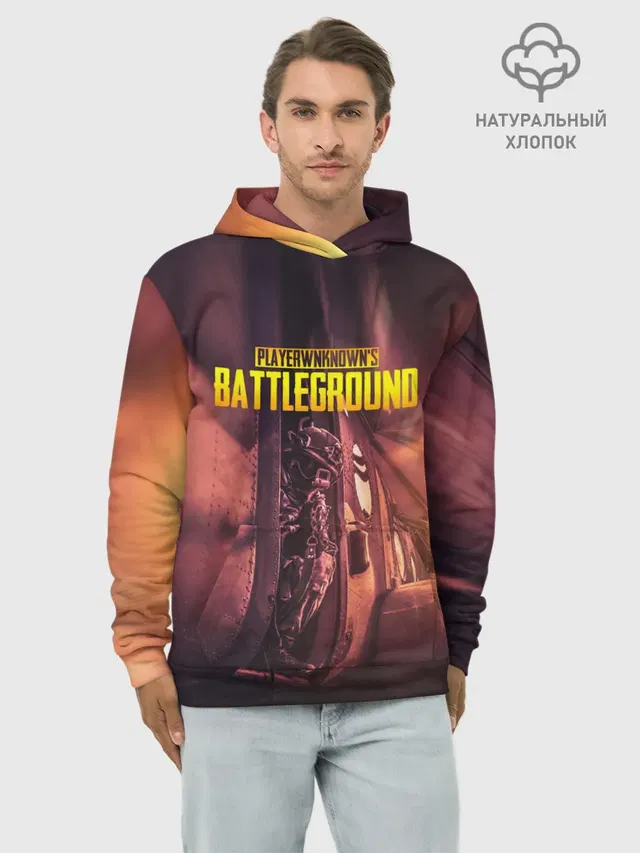 Худи мужской базовый хлопок с принтом «ПАБГ — PUBG PARAMO — ПУБГ ПАРАМО»