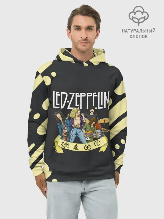 Худи мужской базовый хлопок с принтом «Led Zeppelin»