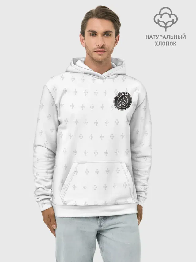 Худи мужской базовый хлопок с принтом «ПСЖ — Training Top»