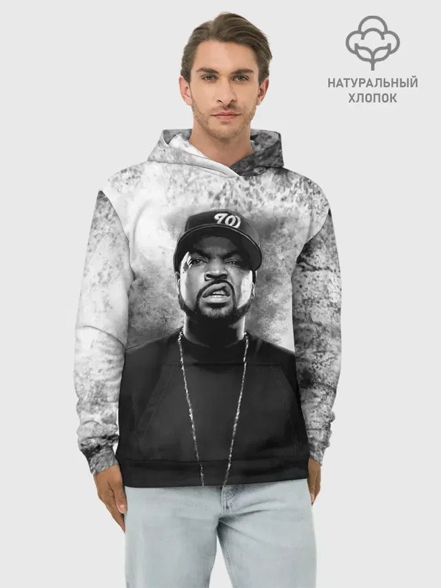 Худи мужской базовый хлопок с принтом «Ice Cube — Ice Cube | Айс Куб»