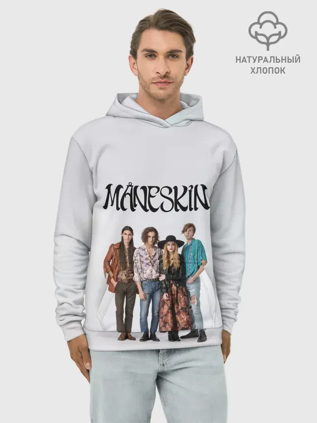 Худи мужской базовый хлопок с принтом «Maneskin»