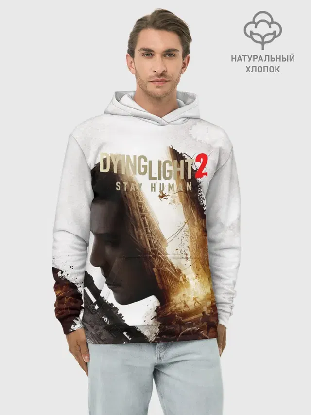 Худи мужской базовый хлопок с принтом «Dying Light — Dying Light 2 Original»