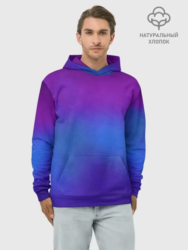 Худи мужской базовый хлопок с принтом «Текстуры — Leather gradient»