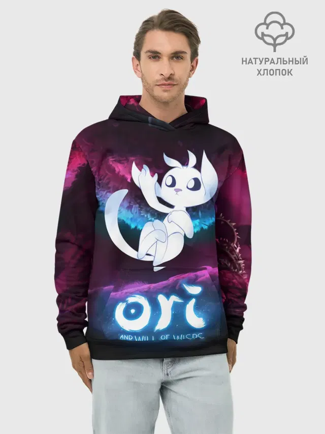 Худи мужской базовый хлопок с принтом «Ori»