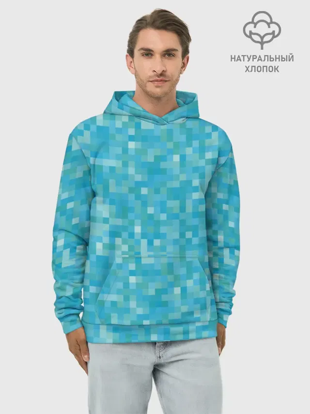 Бирюзовая пиксель абстракция
