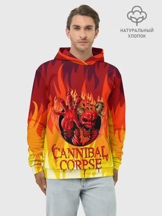 Худи мужской базовый хлопок с принтом «Cannibal Corpse Труп Канниба — Труп Канниба»