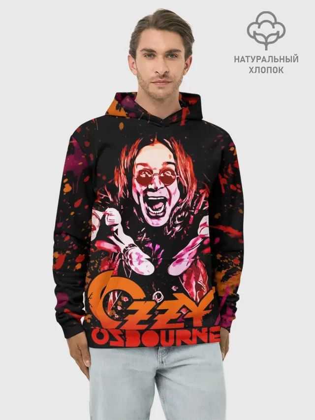 Худи мужской базовый хлопок с принтом «Ozzy Osbourne»