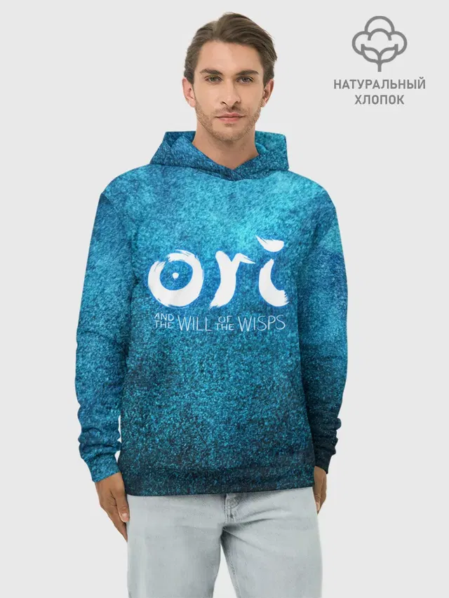 Худи мужской базовый хлопок с принтом «Ori Logo Ори Лого»