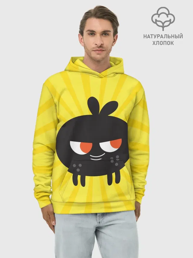 Худи мужской базовый хлопок с принтом «Toca Boca — Toca Boca Yellow»