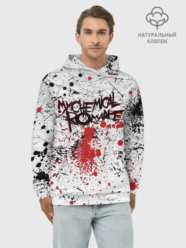 Худи мужской базовый хлопок с принтом «My Chemical Romance — Кемикал Романс Рок Группа Лого»