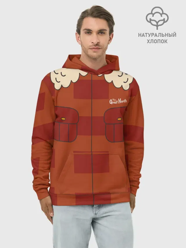 Худи мужской базовый хлопок с принтом «Великий Север — Beef Tobin jacket»